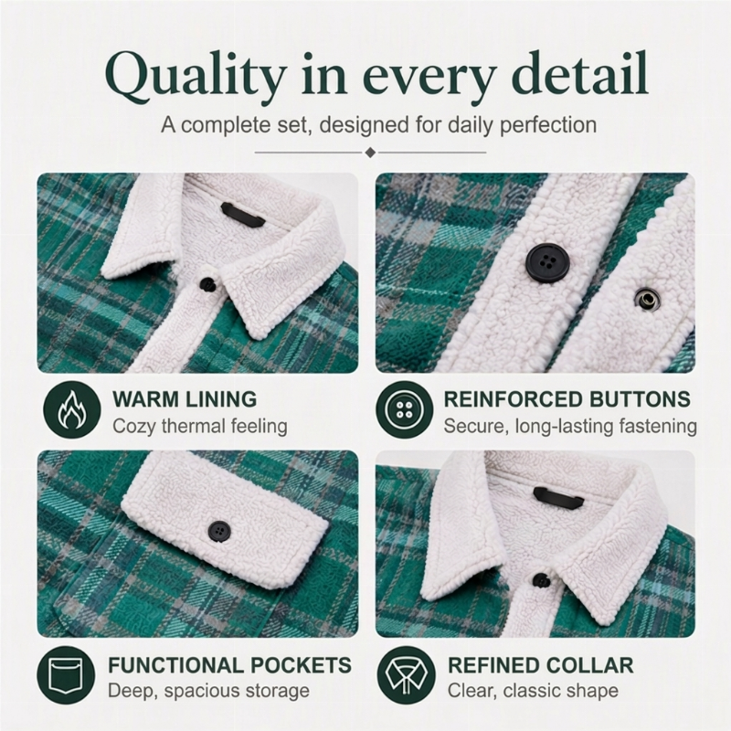 ✨ Women's Casual Outerwear with Color-Blocked Plaid Pattern