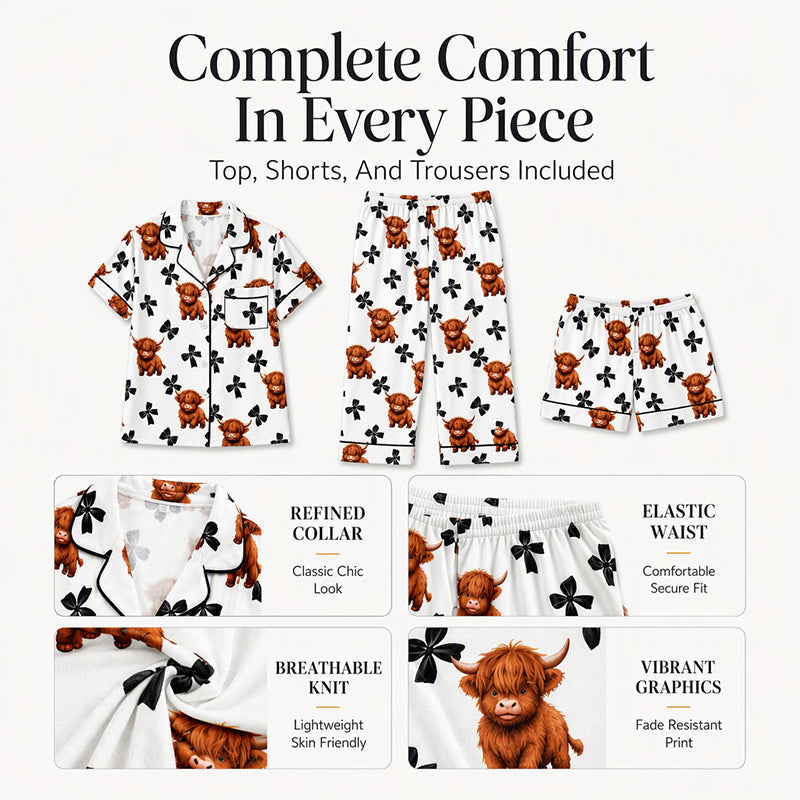 🔥50% OFF Limited Time!👚Women's 3-Piece Pajama Set – Cozy, Soft, Perfect for Lounging & Sleep