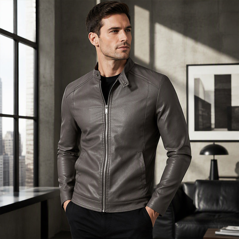 Warm Slim-Fit Biker Jacket