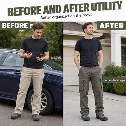 Men's Relaxed-Fit Cargo Pants with Multi Pockets
