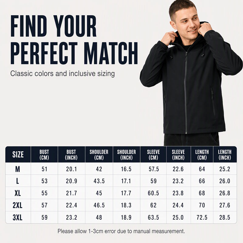 Men's Windproof Plush-Lined Hooded Jacket