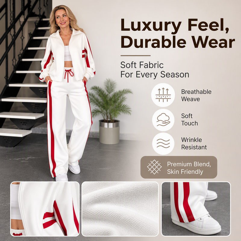 🌸Hot Sale 50% OFF💖Women's Stripe Sporty 2-Piece Set
