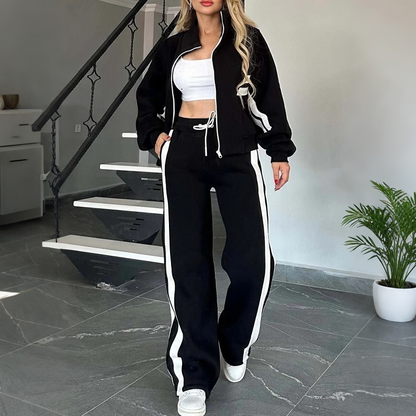 🌸Hot Sale 50% OFF💖Women's Stripe Sporty 2-Piece Set