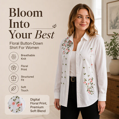 Women's Floral Printed Long Sleeve Shirt