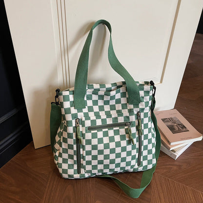 Casual Large Capacity Checkerboard Tote Bag