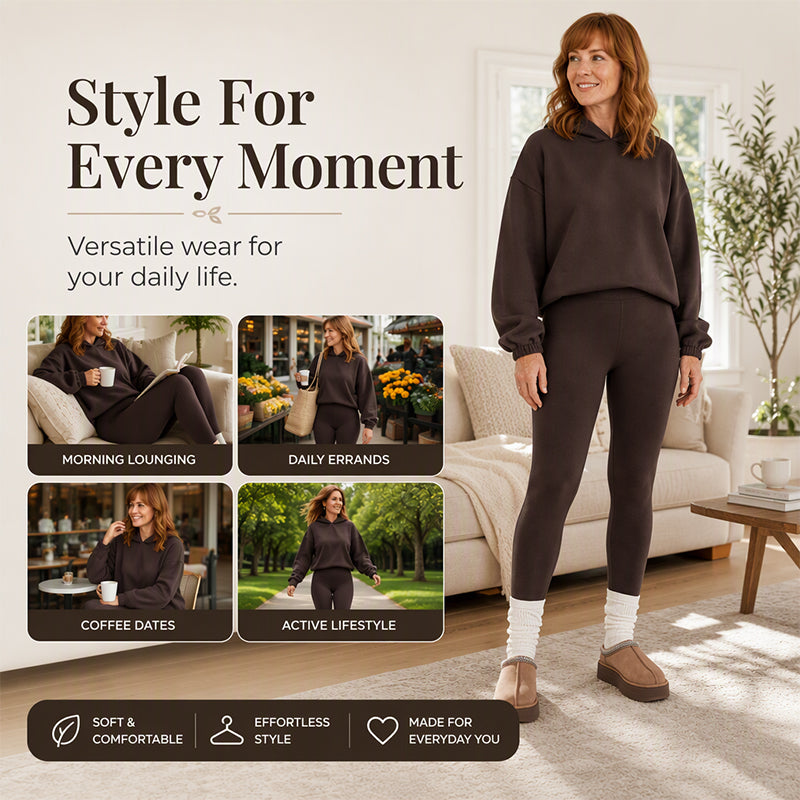 Women's Casual Cozy Hoodie and Leggings Set