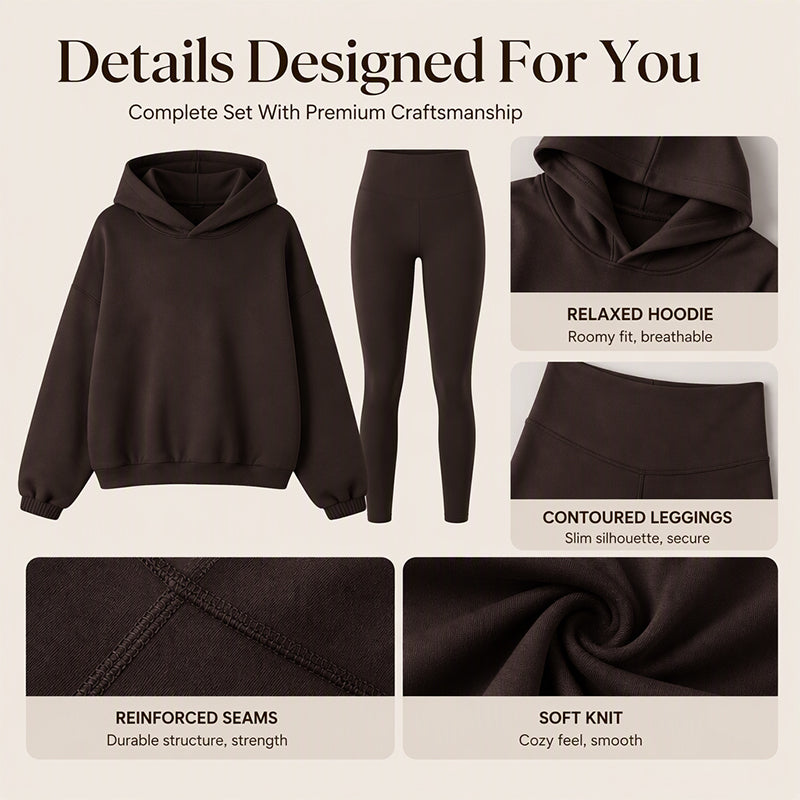 Women's Casual Cozy Hoodie and Leggings Set