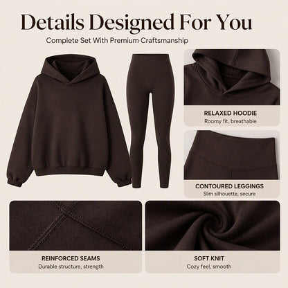 Women's Casual Cozy Hoodie and Leggings Set