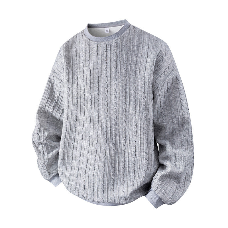 Men's Cable Knit Crewneck Sweatshirt