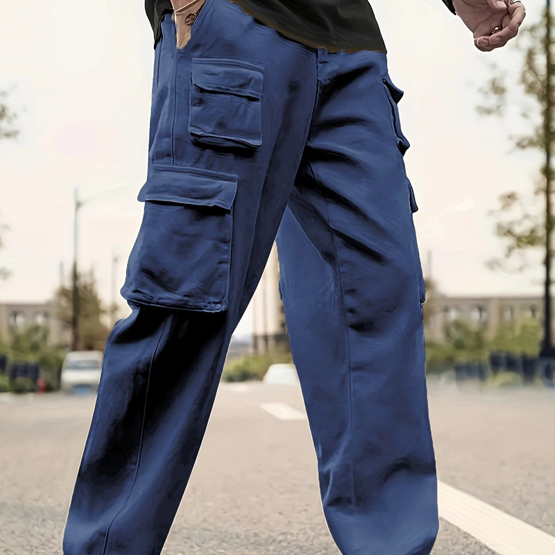 Men's Multi-Pocket Straight-Leg Cargo Pants