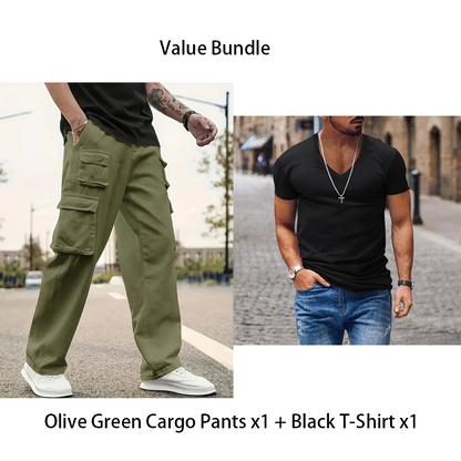 Men's Multi-Pocket Straight-Leg Cargo Pants