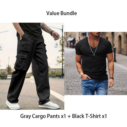 Men's Multi-Pocket Straight-Leg Cargo Pants