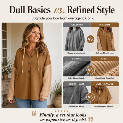 🧥Women's Casual Patchwork Hooded Jacket