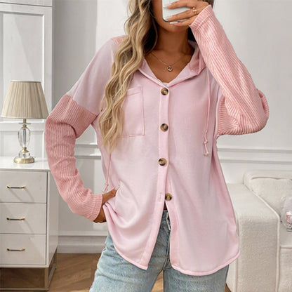 🧥Women's Casual Patchwork Hooded Jacket