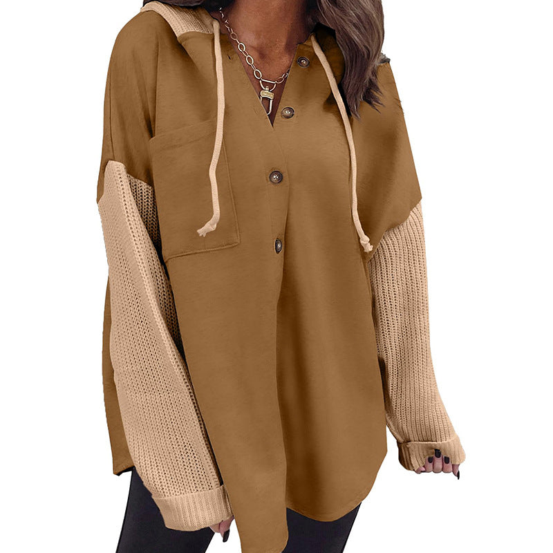 🧥Women's Casual Patchwork Hooded Jacket