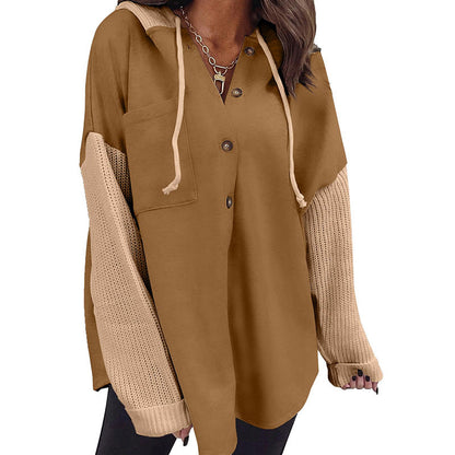 🧥Women's Casual Patchwork Hooded Jacket