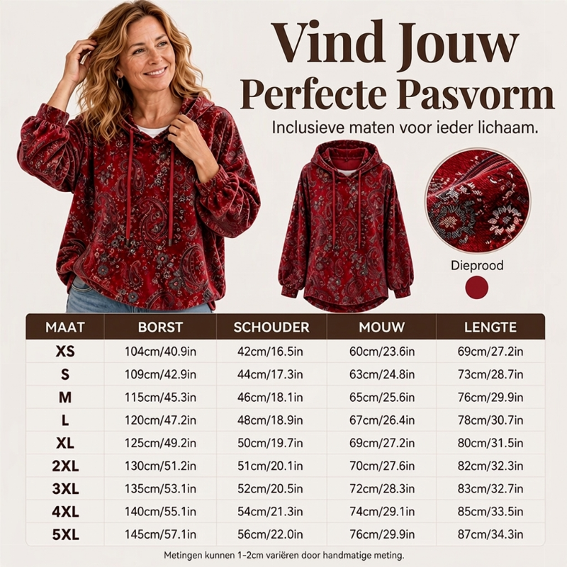 ✨ New Collection 💎 Women's Paisley-Print Hoodie with Drawstring – Comfortable Casual Sweatshirt with a Trendy Look