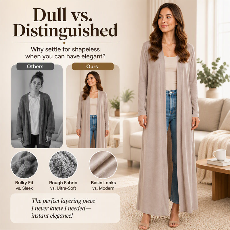 ⏰ Seasonal changeover sale: 50% off – quality at half the price! ✨Women's Open Front Maxi Long Cardigan