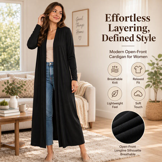 ⏰ Seasonal changeover sale: 50% off – quality at half the price! ✨Women's Open Front Maxi Long Cardigan