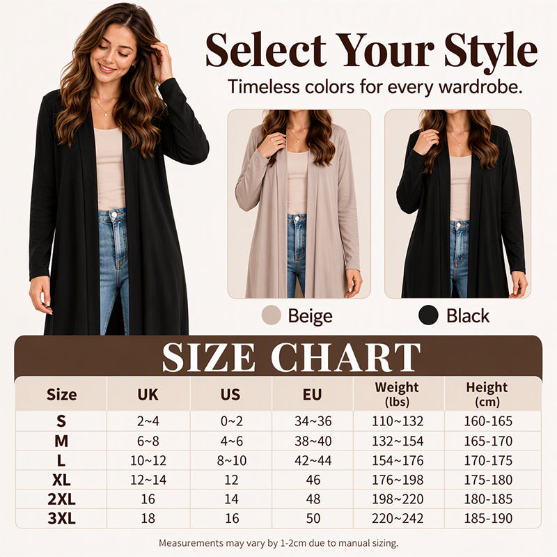 ⏰ Seasonal changeover sale: 50% off – quality at half the price! ✨Women's Open Front Maxi Long Cardigan