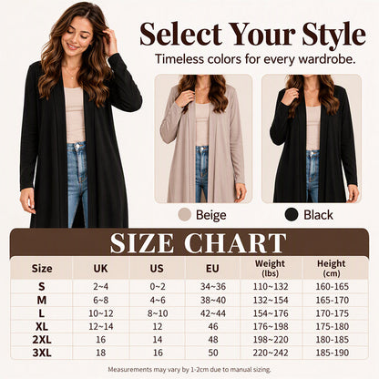 ⏰ Seasonal changeover sale: 50% off – quality at half the price! ✨Women's Open Front Maxi Long Cardigan