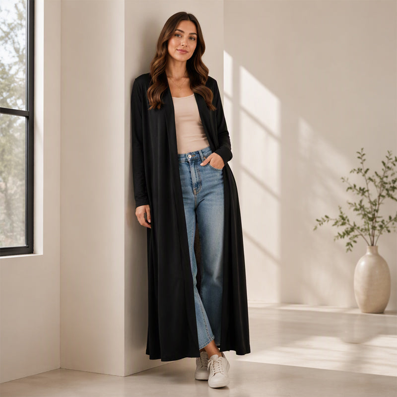 ⏰ Seasonal changeover sale: 50% off – quality at half the price! ✨Women's Open Front Maxi Long Cardigan
