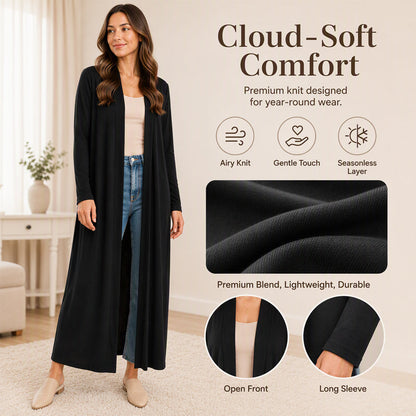 ⏰ Seasonal changeover sale: 50% off – quality at half the price! ✨Women's Open Front Maxi Long Cardigan