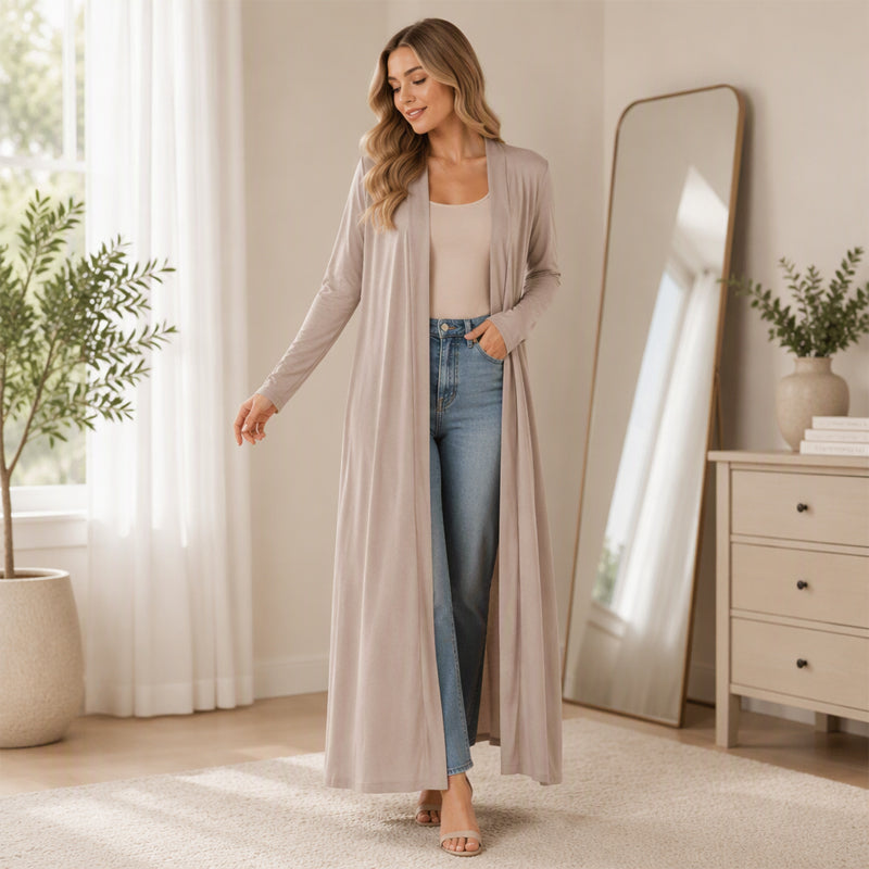 ⏰ Seasonal changeover sale: 50% off – quality at half the price! ✨Women's Open Front Maxi Long Cardigan