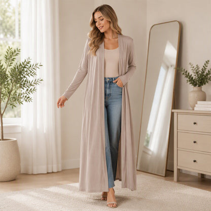 ⏰ Seasonal changeover sale: 50% off – quality at half the price! ✨Women's Open Front Maxi Long Cardigan
