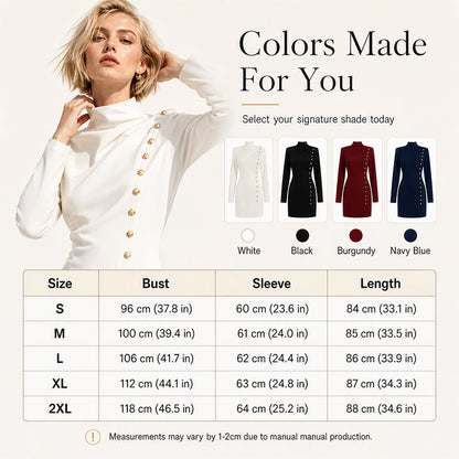 Women's Mock Neck Draped Mini Dress