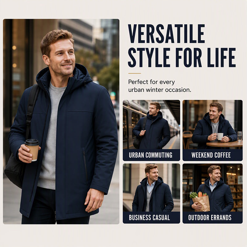 Men's Winter Warm-Lined Hooded Jacket