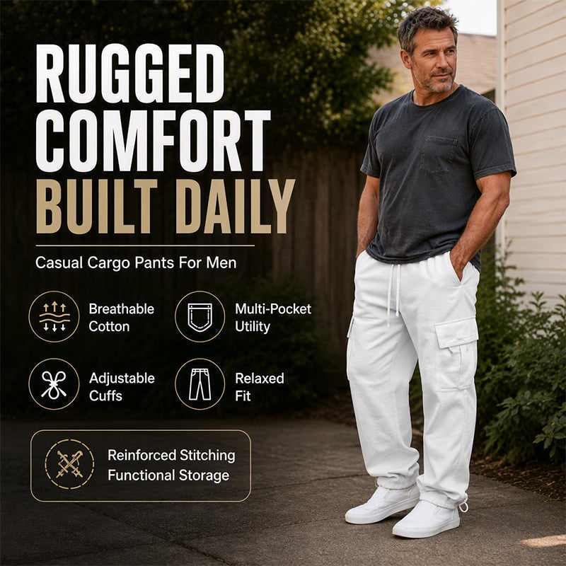 Men's Casual Drawstring Cargo Pants