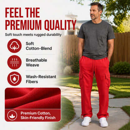 Men's Casual Drawstring Cargo Pants