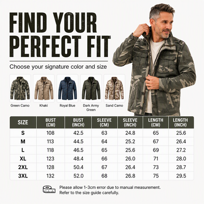 Men's Military Stand Collar Camouflage Jacket