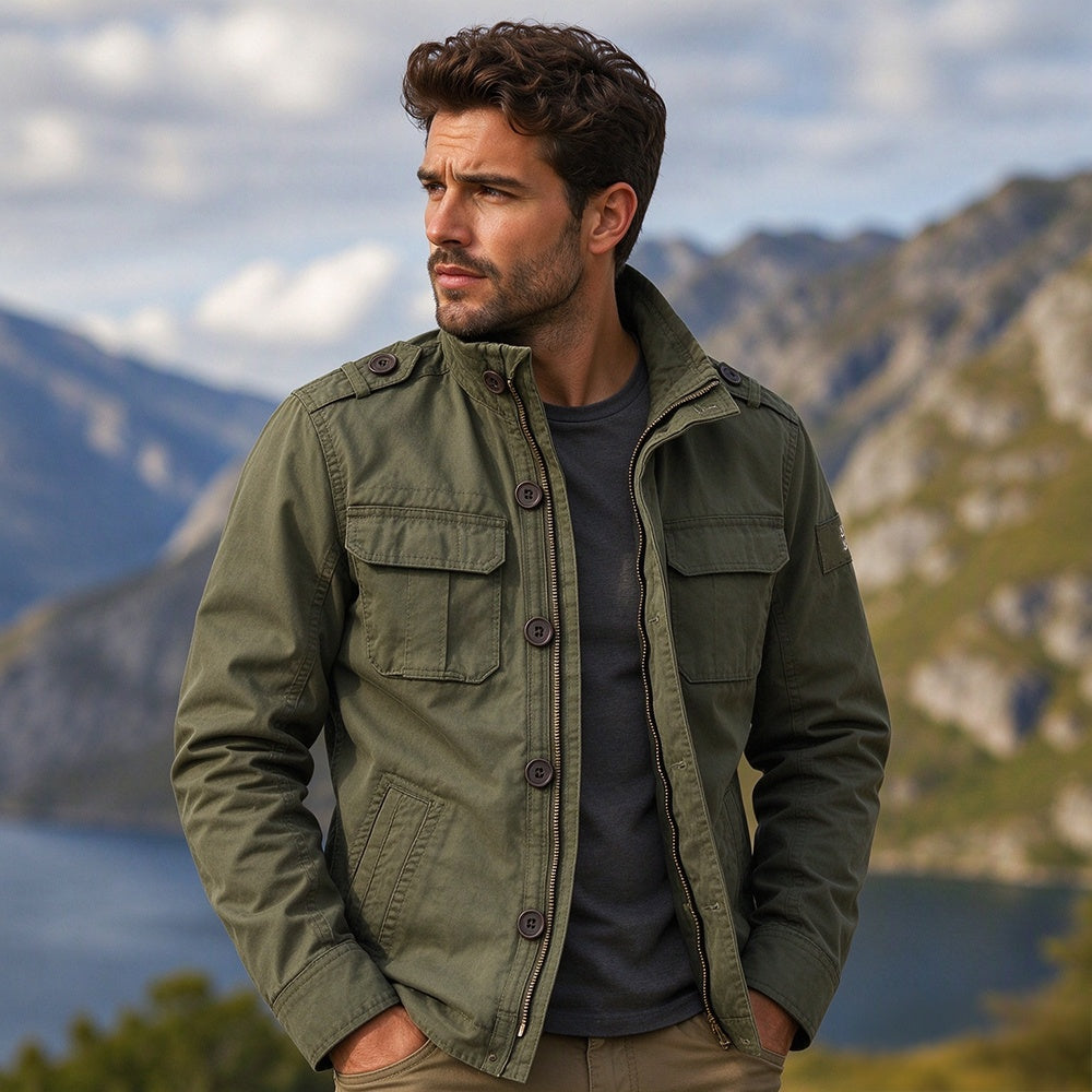 Men's Military Stand Collar Camouflage Jacket