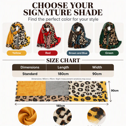 🍂Fall & Winter Warmth, Travel-Ready – Women's Leopard Shawl Scarf ✨
