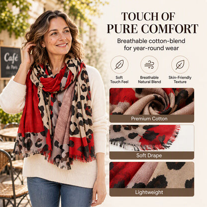🍂Fall & Winter Warmth, Travel-Ready – Women's Leopard Shawl Scarf ✨