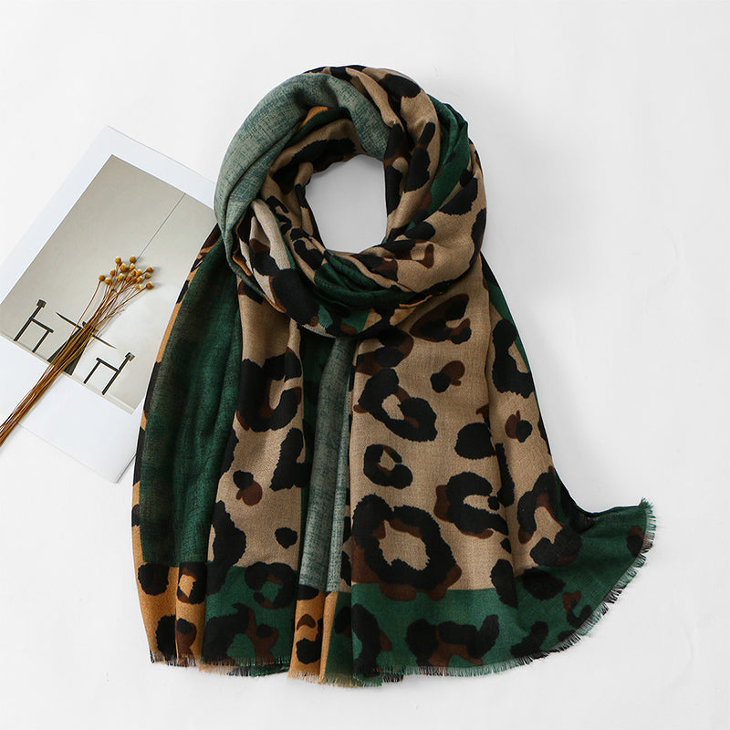 🍂Fall & Winter Warmth, Travel-Ready – Women's Leopard Shawl Scarf ✨