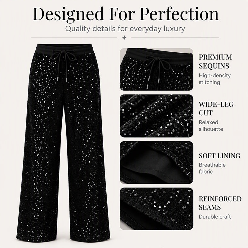 ✨Women's Sparkling Sequin Wide-Leg Pants – Glamorous, Comfortable, Party-Ready Style
