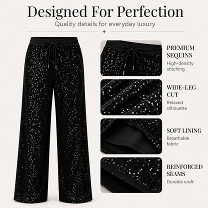 ✨Women's Sparkling Sequin Wide-Leg Pants – Glamorous, Comfortable, Party-Ready Style