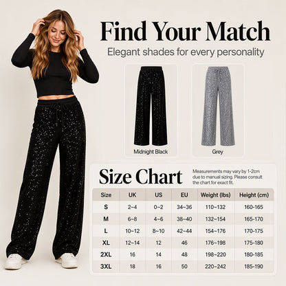 ✨Women's Sparkling Sequin Wide-Leg Pants – Glamorous, Comfortable, Party-Ready Style