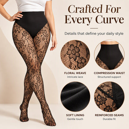 🍂Black Friday Sale:50% OFF🖤Lace Fishnet, Sexy & Chic – Women's High-Waist Shaping Stockings ✨