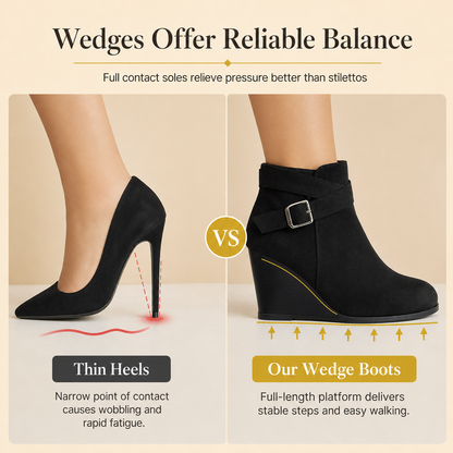 🖤Black Friday Sale:50% OFF🖤 Women's Casual Wedge Ankle Boots