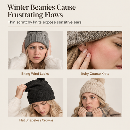 🐱Women Fluffy Faux Mink Fur Beanie Hat with Cute Bear Ears Warm Winter Cold Weather Pullover Cap🧢