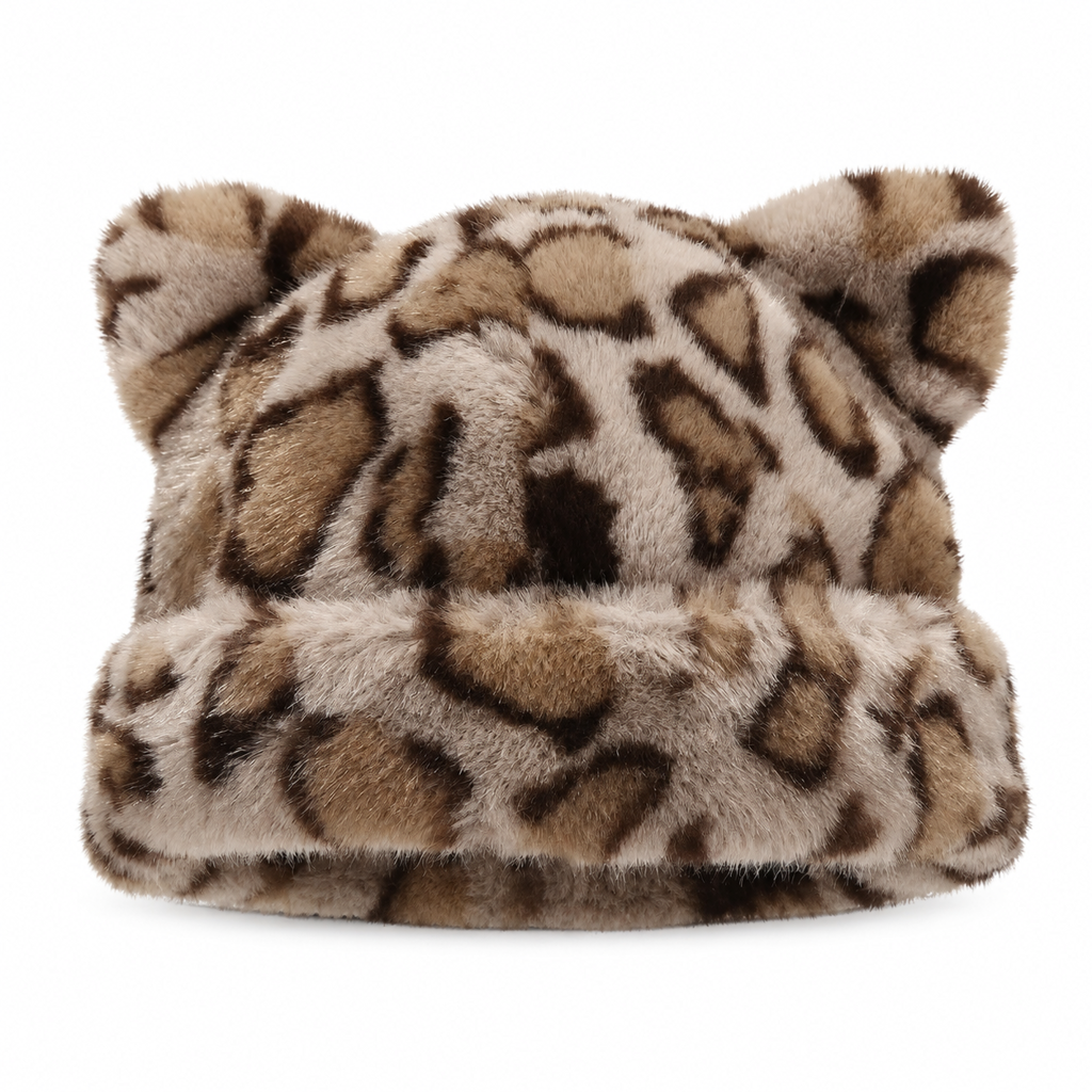 🐱Women Fluffy Faux Mink Fur Beanie Hat with Cute Bear Ears Warm Winter Cold Weather Pullover Cap🧢