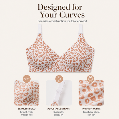 👙🐆Women's Leopard Print Wireless Push-Up Bra – Sexy, Comfortable, Shape-Enhancing Everyday Support