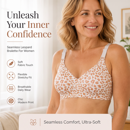 👙🐆Women's Leopard Print Wireless Push-Up Bra – Sexy, Comfortable, Shape-Enhancing Everyday Support