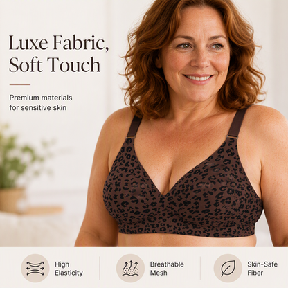 👙🐆Women's Leopard Print Wireless Push-Up Bra – Sexy, Comfortable, Shape-Enhancing Everyday Support