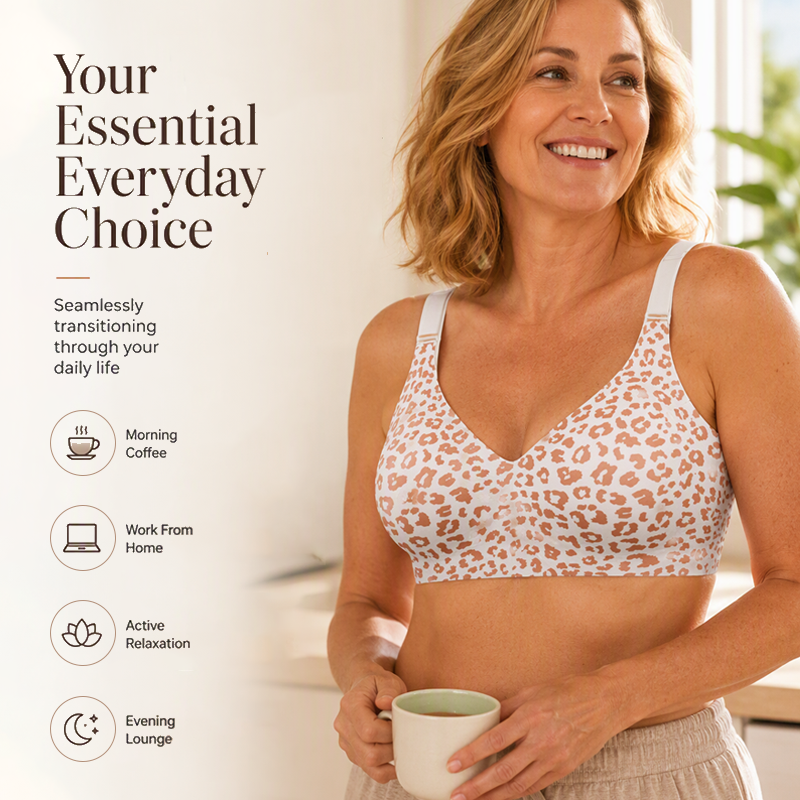 👙🐆Women's Leopard Print Wireless Push-Up Bra – Sexy, Comfortable, Shape-Enhancing Everyday Support