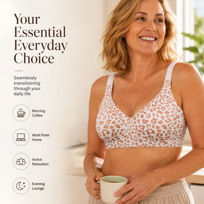 👙🐆Women's Leopard Print Wireless Push-Up Bra – Sexy, Comfortable, Shape-Enhancing Everyday Support